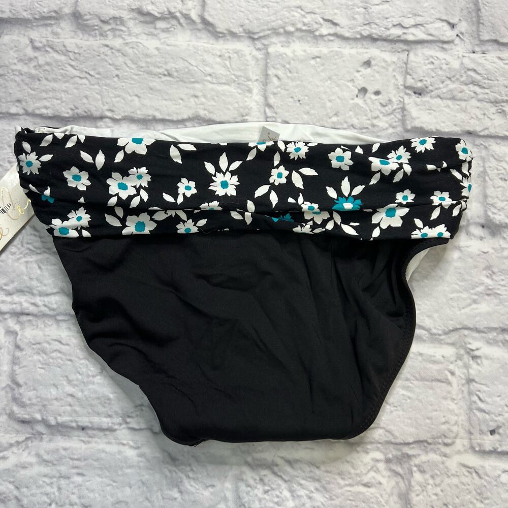 Anne Cole Womens Eleni Floral Print Fold Over Swim Bottom Black Size XS New - Picture 3 of 4